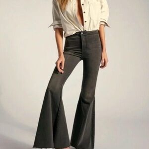 Free People Just Float On Washed Black Flare Jeans
